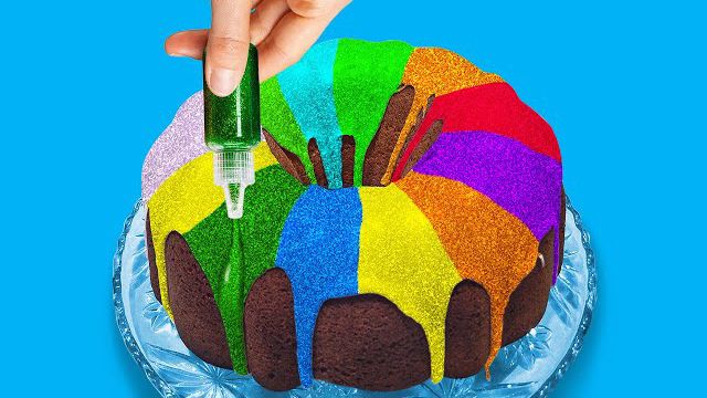 جدید ترین ایده های تزیین کیک های رنگین کمانی در یک ویدیو